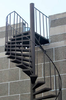 Spiral staircase on a rooftop